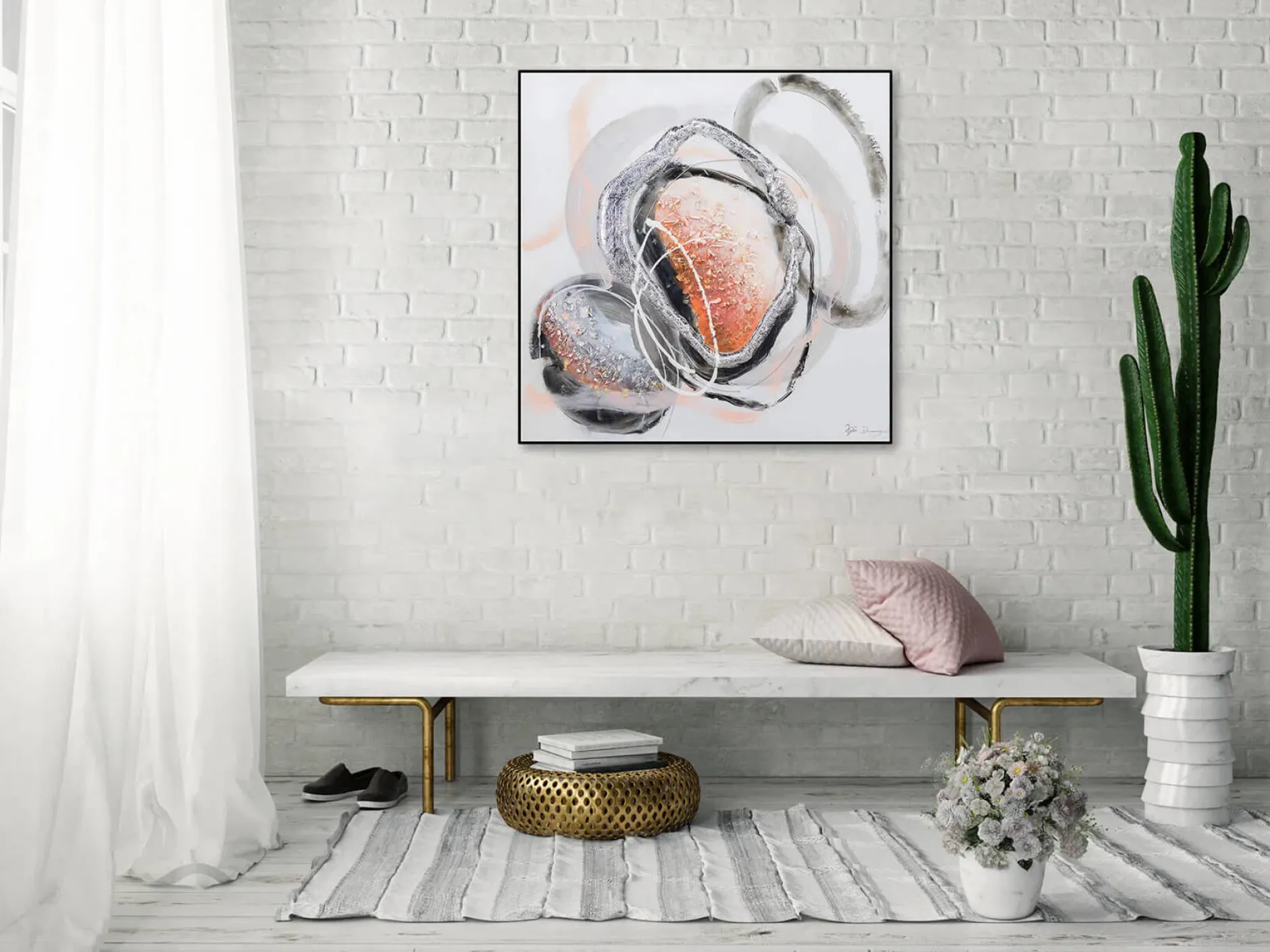 Handgemaltes Gemälde 'Portal in die Zukunft' 80x80cm | inkl. Echtheitszertifikat