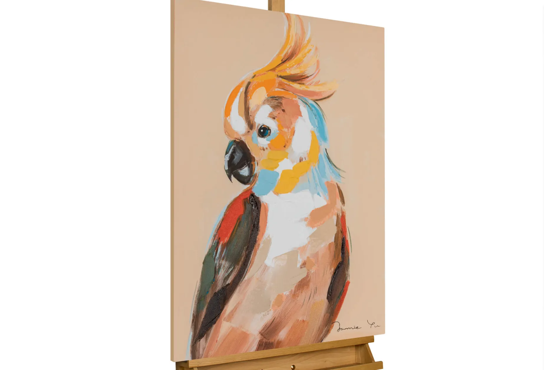 Handgemaltes Gemälde 'Portrait eines Kakadus' 50x70cm | inkl. Echtheitszertifikat
