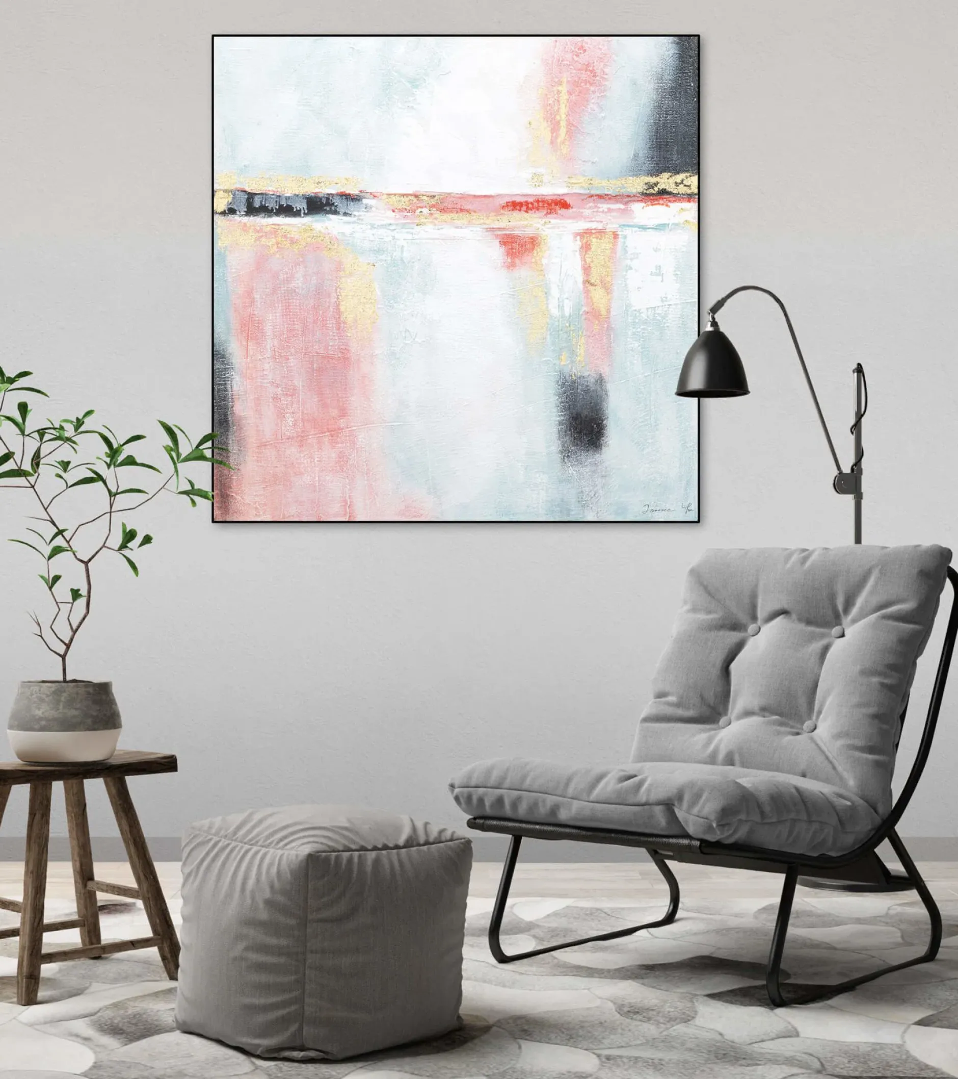 Handgemaltes Gemälde 'Positive Vibes' 80x80cm | inkl. Echtheitszertifikat