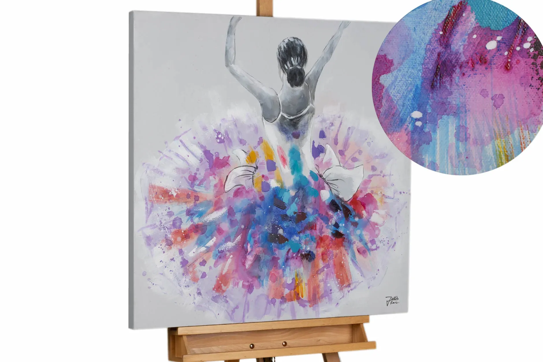 Handgemaltes Gemälde 'Primaballerina' 80x80cm | inkl. Echtheitszertifikat