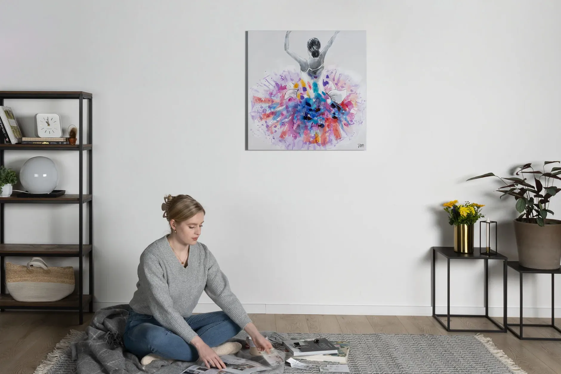 Handgemaltes Gemälde 'Primaballerina' 80x80cm | inkl. Echtheitszertifikat
