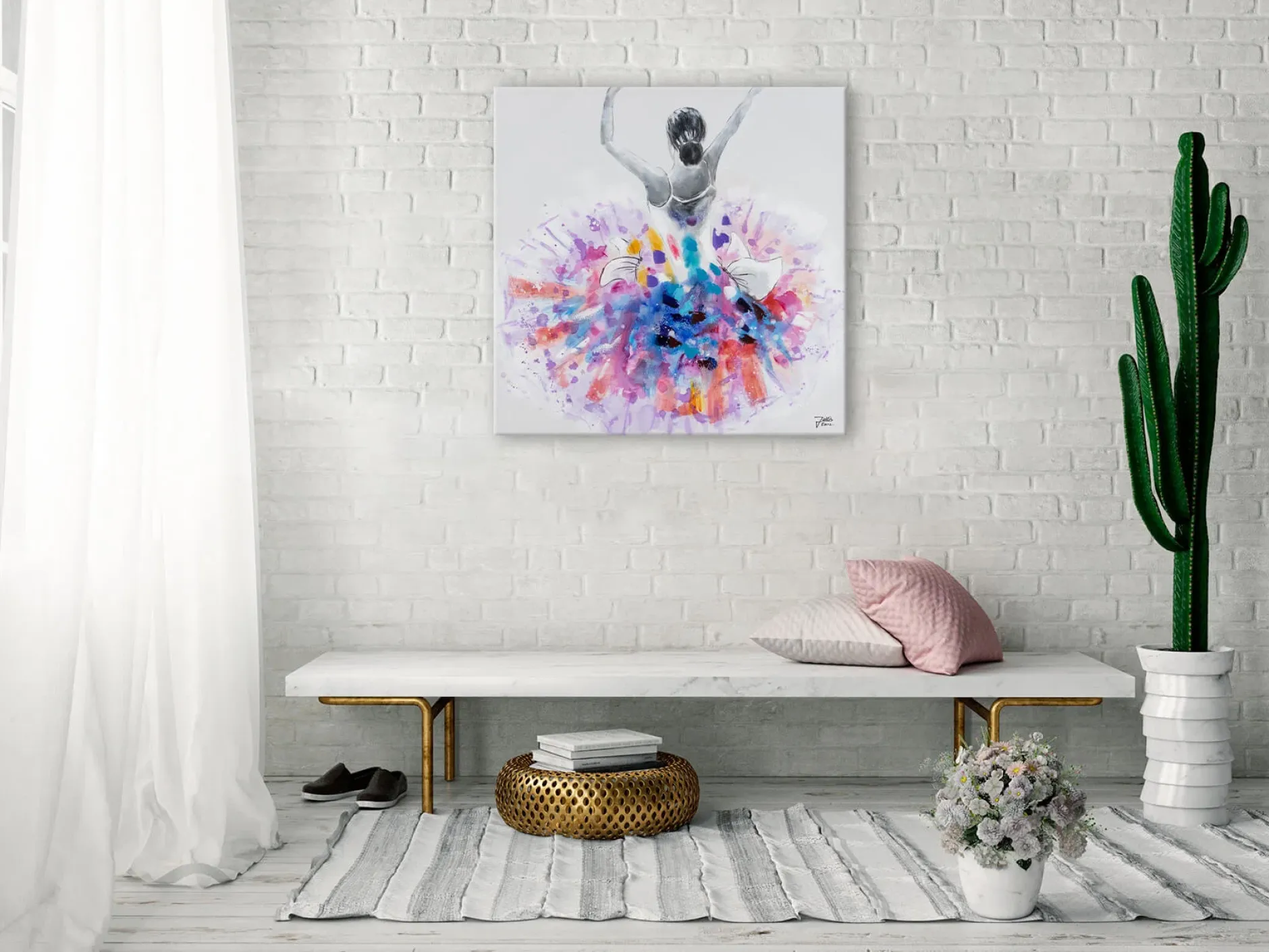Handgemaltes Gemälde 'Primaballerina' 80x80cm | inkl. Echtheitszertifikat