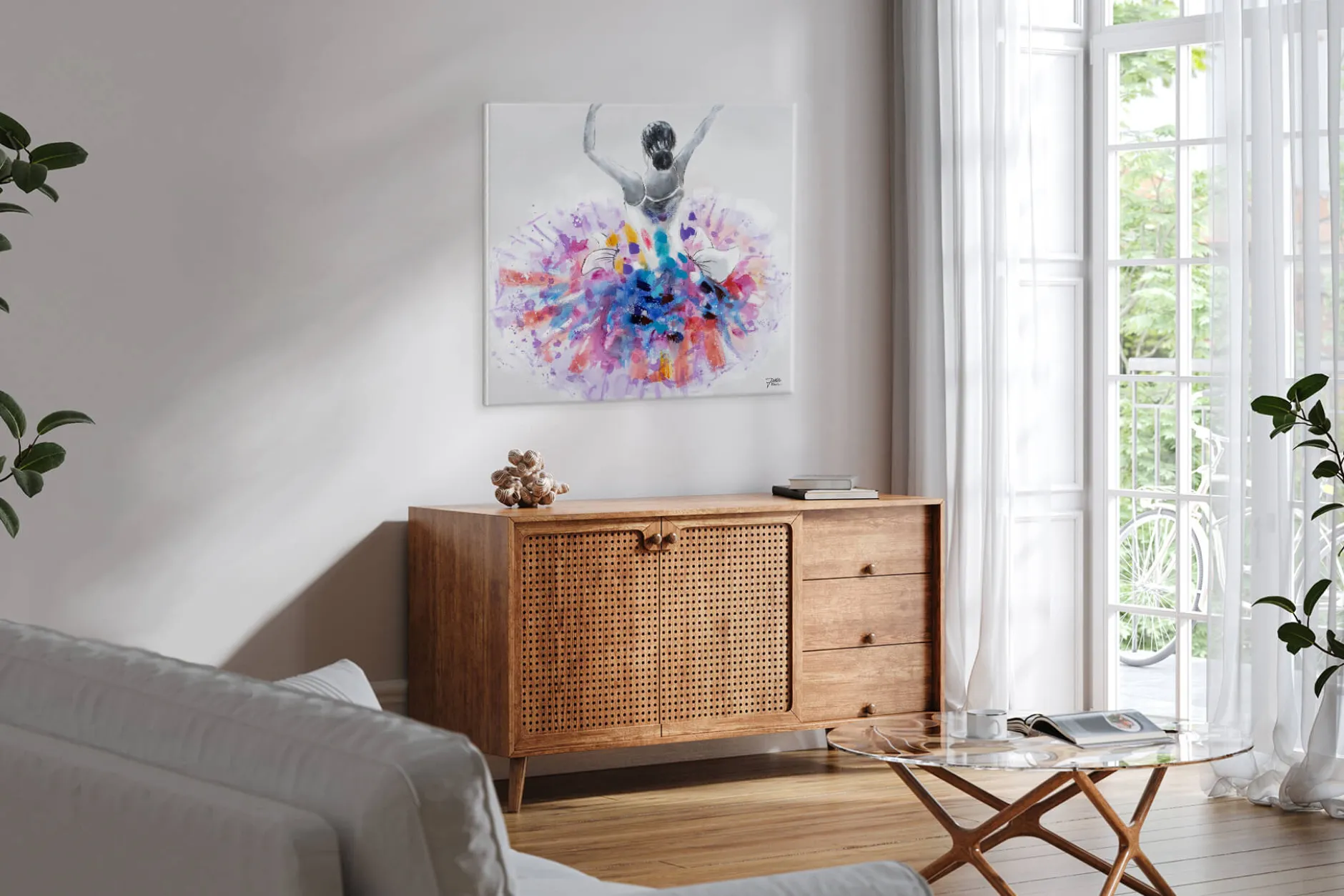 Handgemaltes Gemälde 'Primaballerina' 80x80cm | inkl. Echtheitszertifikat