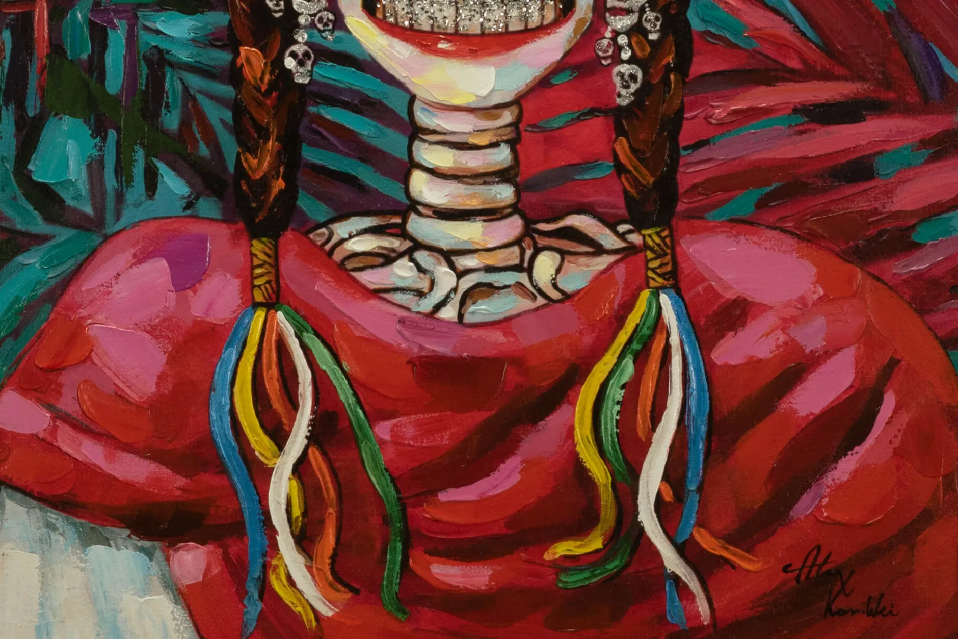 Handgemaltes Gemälde 'Prinzessin aus Mexiko' 70x100cm | inkl. Echtheitszertifikat