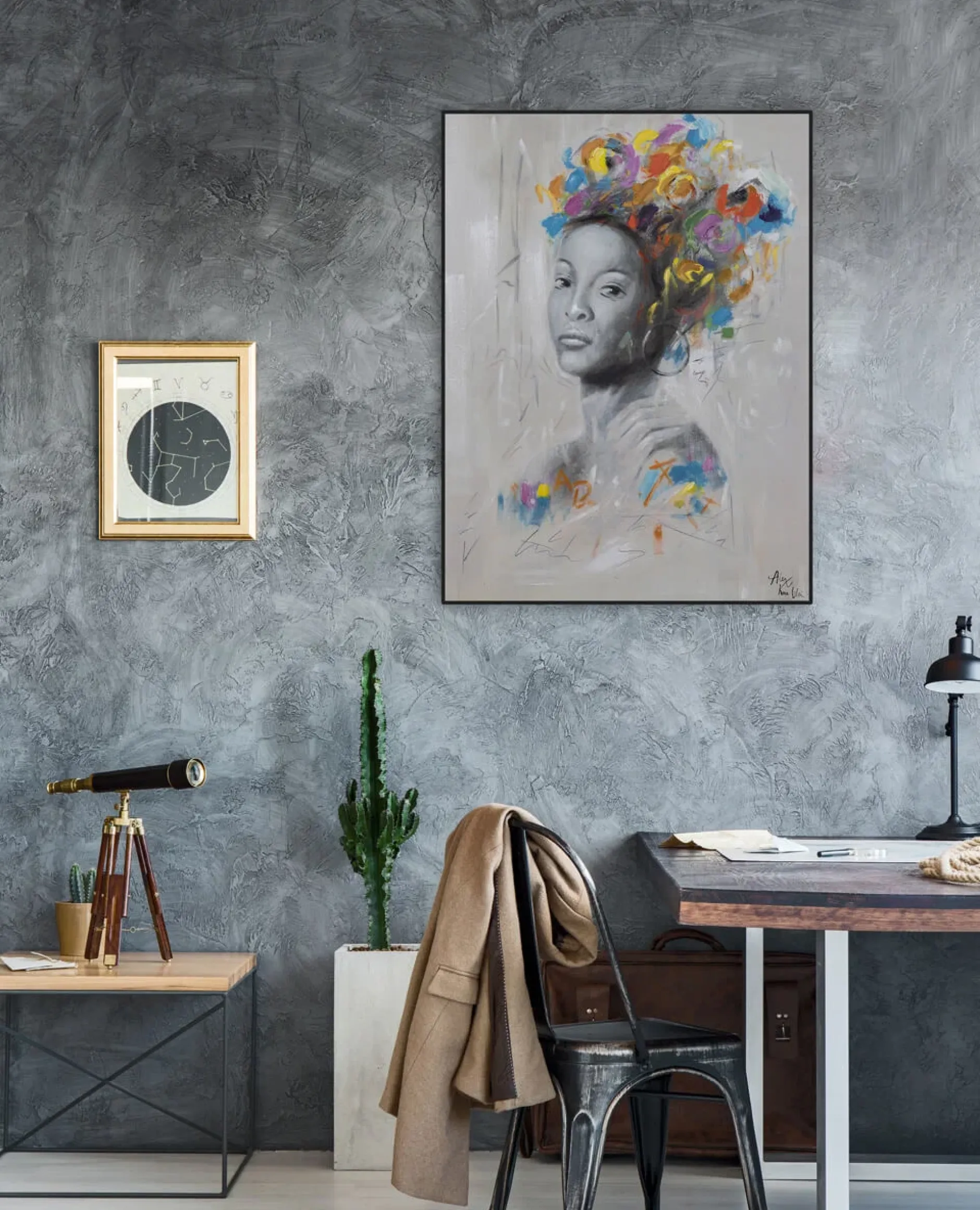 Handgemaltes Gemälde 'Proud Look' 75x100cm | inkl. Echtheitszertifikat