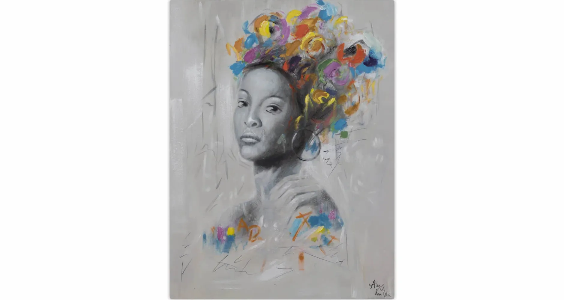 Handgemaltes Gemälde 'Proud Look' 75x100cm | inkl. Echtheitszertifikat