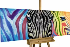 Handgemaltes Gemälde 'Psychedelic Zebra' 150x50cm | inkl. Echtheitszertifikat