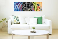 Handgemaltes Gemälde 'Psychedelic Zebra' 150x50cm | inkl. Echtheitszertifikat