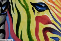 Handgemaltes Gemälde 'Psychedelic Zebra' 150x50cm | inkl. Echtheitszertifikat