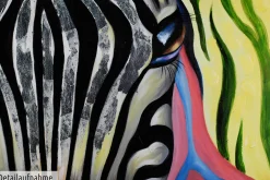 Handgemaltes Gemälde 'Psychedelic Zebra' 150x50cm | inkl. Echtheitszertifikat