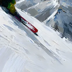 Handgemaltes Gemälde 'Pulverschnee-Explosion' | Echtheitszertifikat inklusive