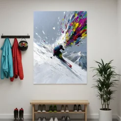 Handgemaltes Gemälde 'Pulverschnee-Explosion' | Echtheitszertifikat inklusive