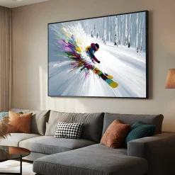 Handgemaltes Gemälde 'Pulverschnee-Explosion' | Echtheitszertifikat inklusive