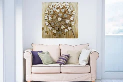 Handgemaltes Gemälde 'Pusteblume im Wind' 80x80cm | inkl. Echtheitszertifikat