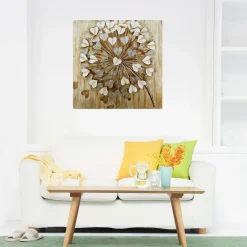 Handgemaltes Gemälde 'Pusteblume im Wind' 80x80cm | inkl. Echtheitszertifikat