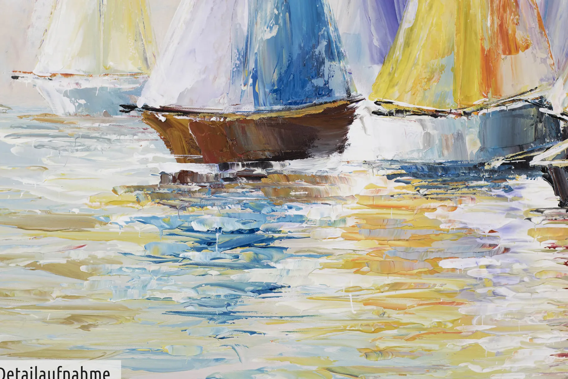 Handgemaltes Gemälde 'Rainbow Regatta' 120x60cm | inkl. Echtheitszertifikat