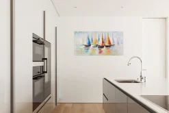 Handgemaltes Gemälde 'Rainbow Regatta' 120x60cm | inkl. Echtheitszertifikat