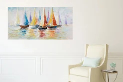 Handgemaltes Gemälde 'Rainbow Regatta' 120x60cm | inkl. Echtheitszertifikat