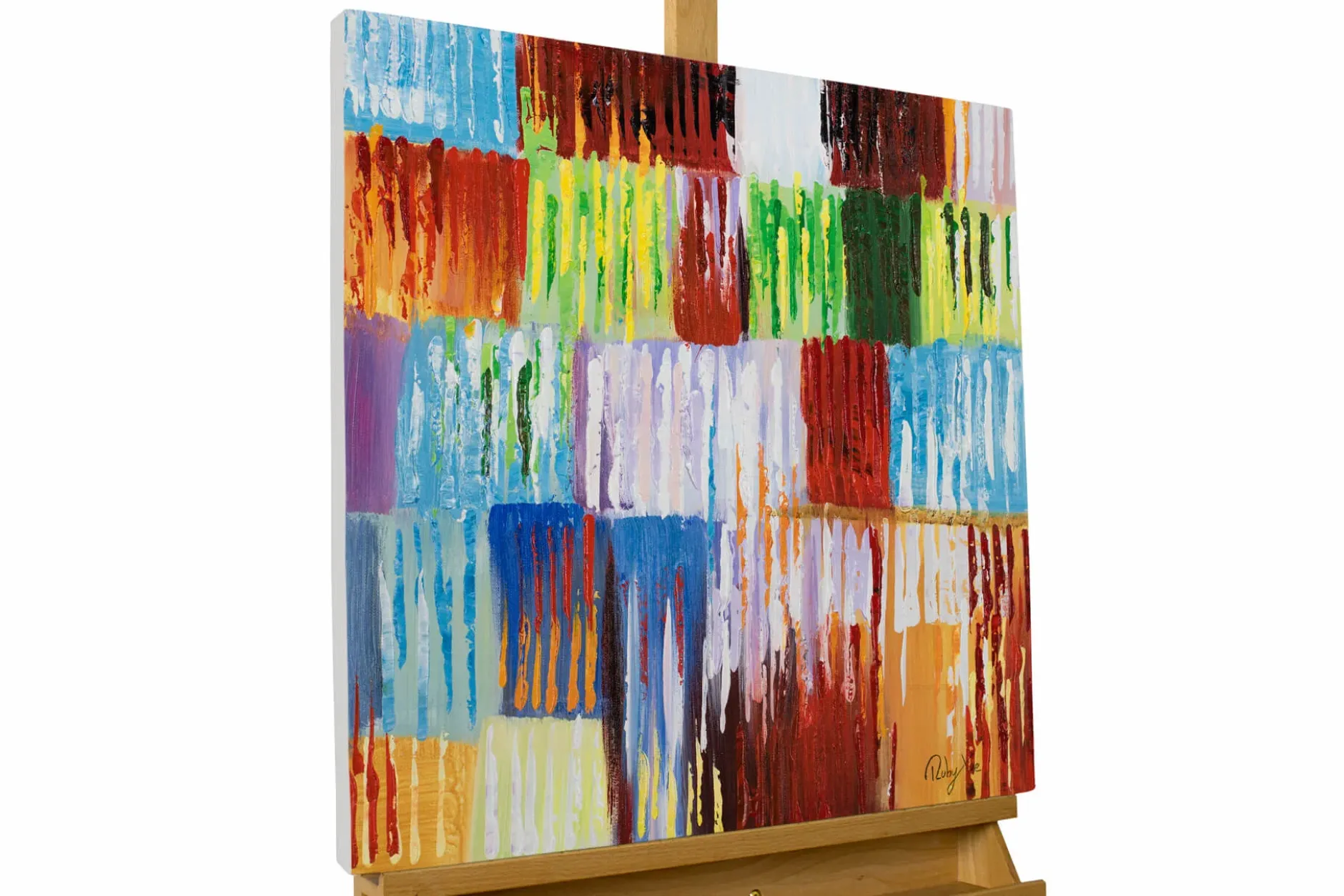Handgemaltes Gemälde 'Rainbow Vibes' 60x60cm | inkl. Echtheitszertifikat