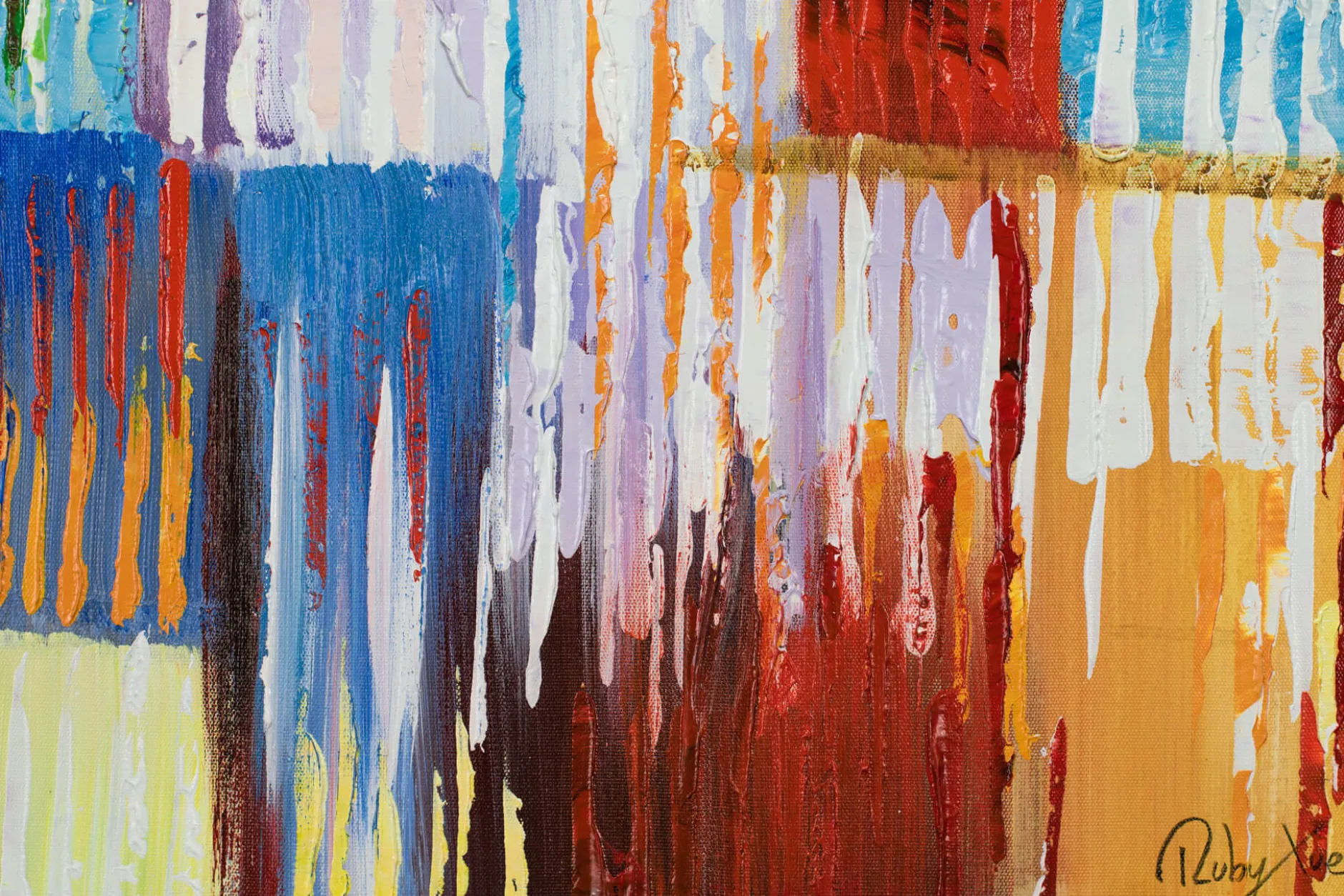Handgemaltes Gemälde 'Rainbow Vibes' 60x60cm | inkl. Echtheitszertifikat