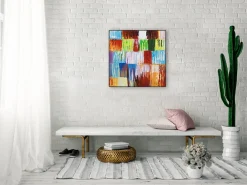 Handgemaltes Gemälde 'Rainbow Vibes' 60x60cm | inkl. Echtheitszertifikat