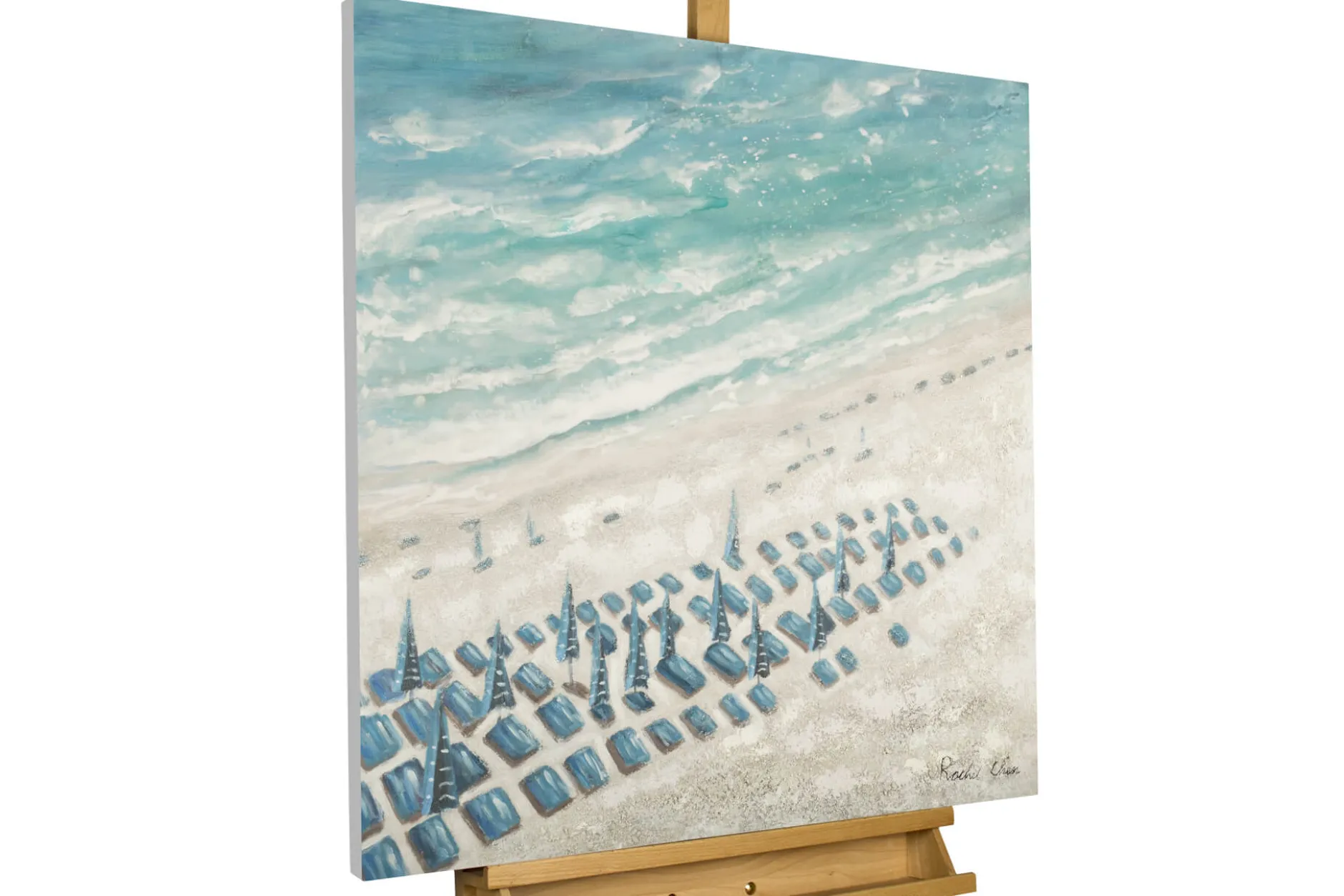 Handgemaltes Gemälde 'Reise ans Meer' 80x80cm | inkl. Echtheitszertifikat