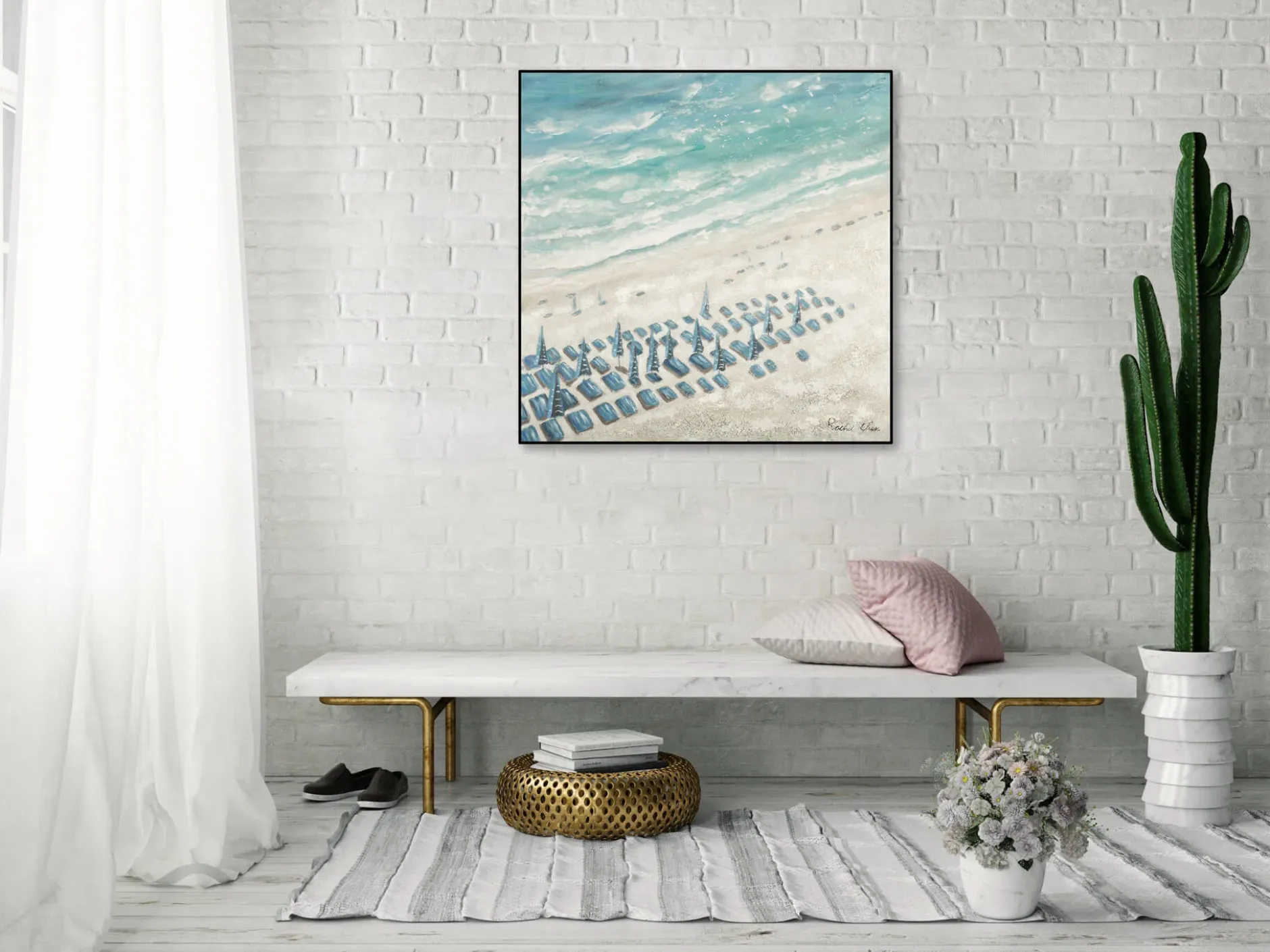 Handgemaltes Gemälde 'Reise ans Meer' 80x80cm | inkl. Echtheitszertifikat