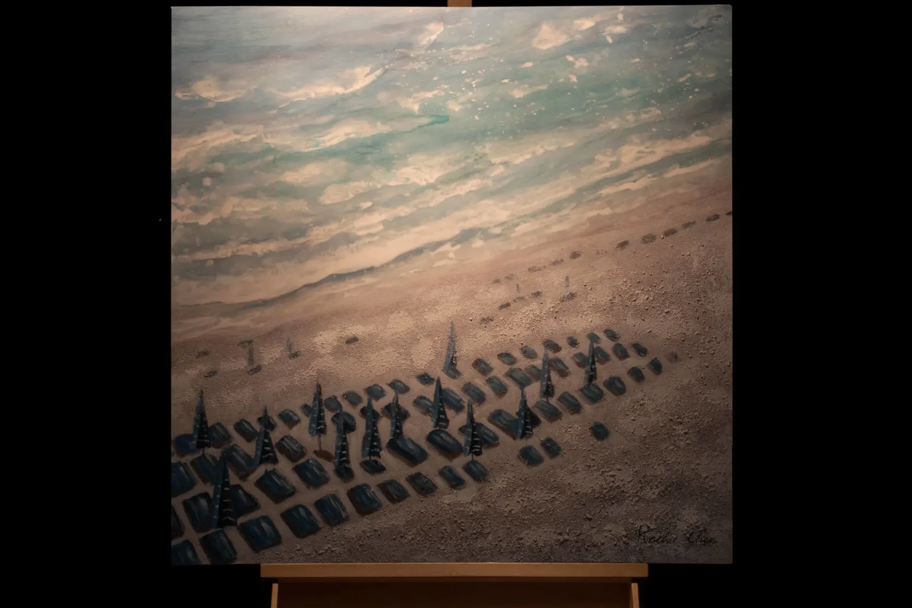 Handgemaltes Gemälde 'Reise ans Meer' 80x80cm | inkl. Echtheitszertifikat