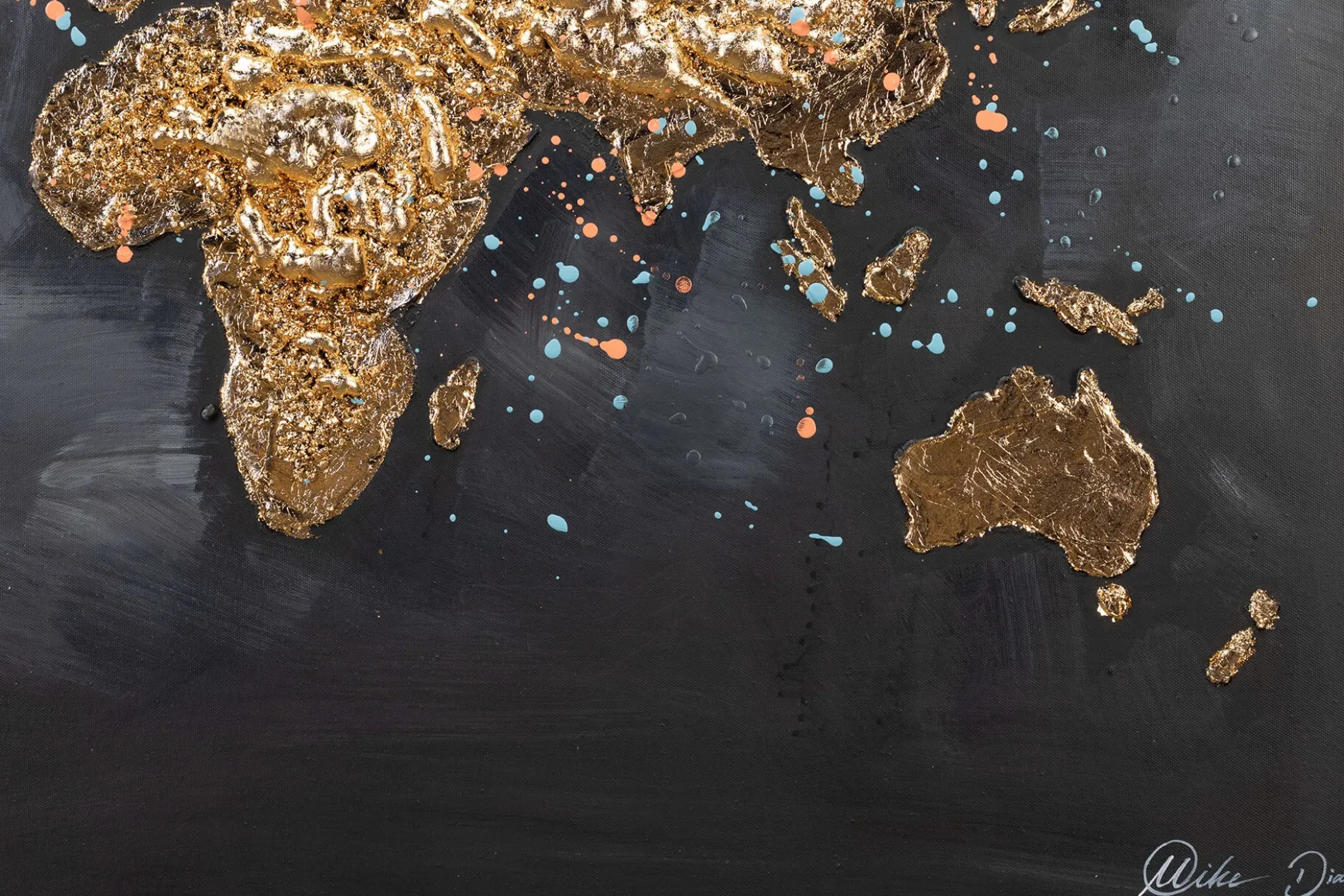 Handgemaltes Gemälde 'Reise um die Welt' 100x75cm | inkl. Echtheitszertifikat