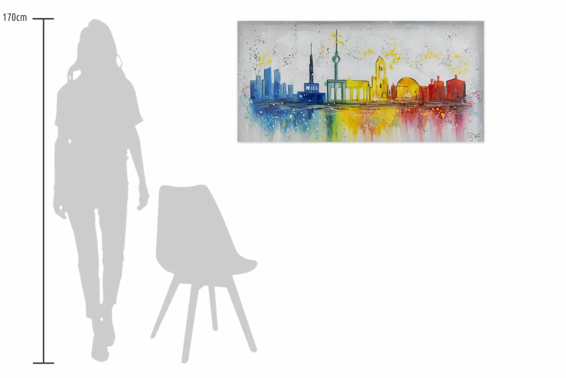 Handgemaltes Gemälde 'Reunited Capital' 120x60cm | inkl. Echtheitszertifikat
