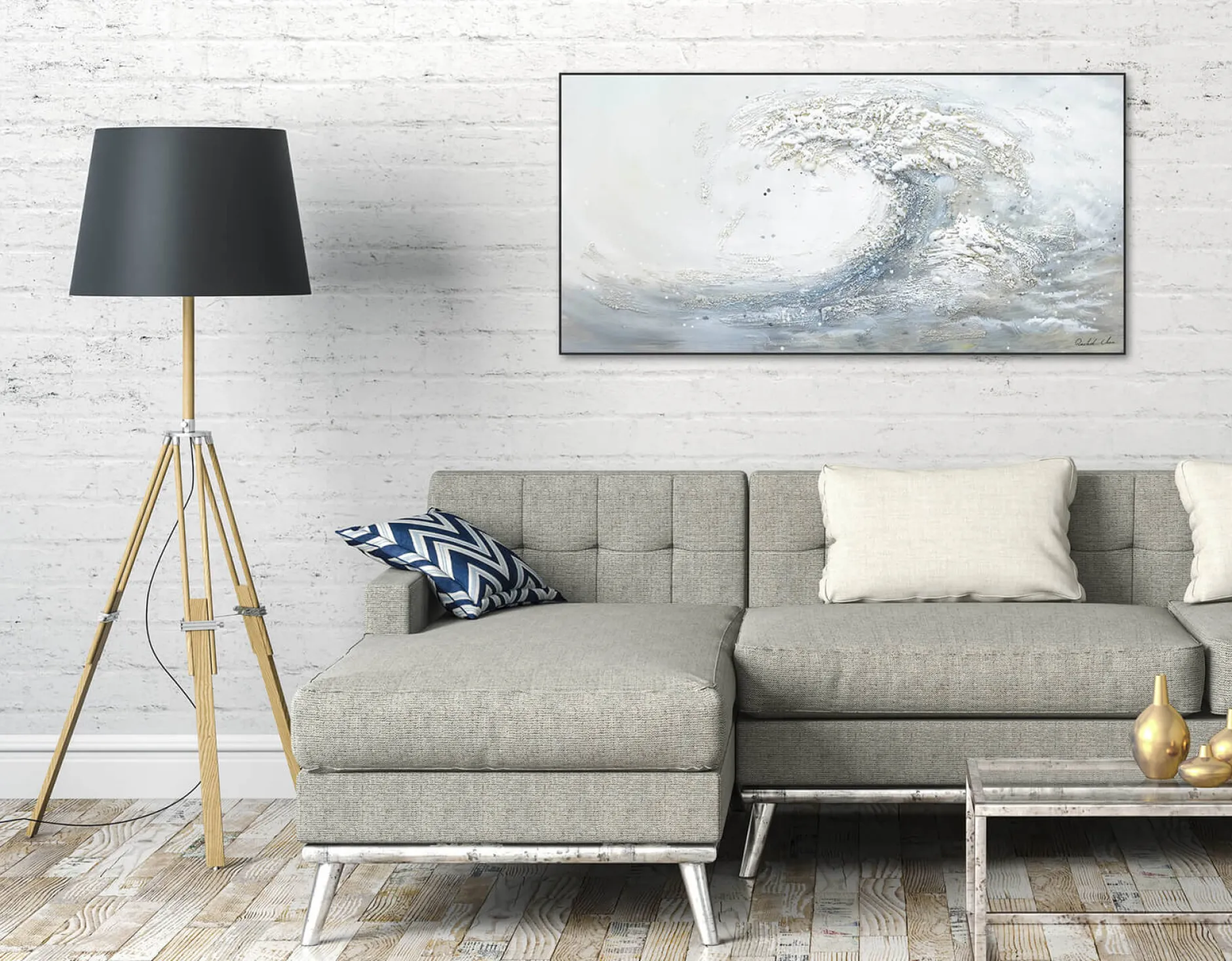 Handgemaltes Gemälde 'Rhythm of the Sea' 120x60cm | inkl. Echtheitszertifikat