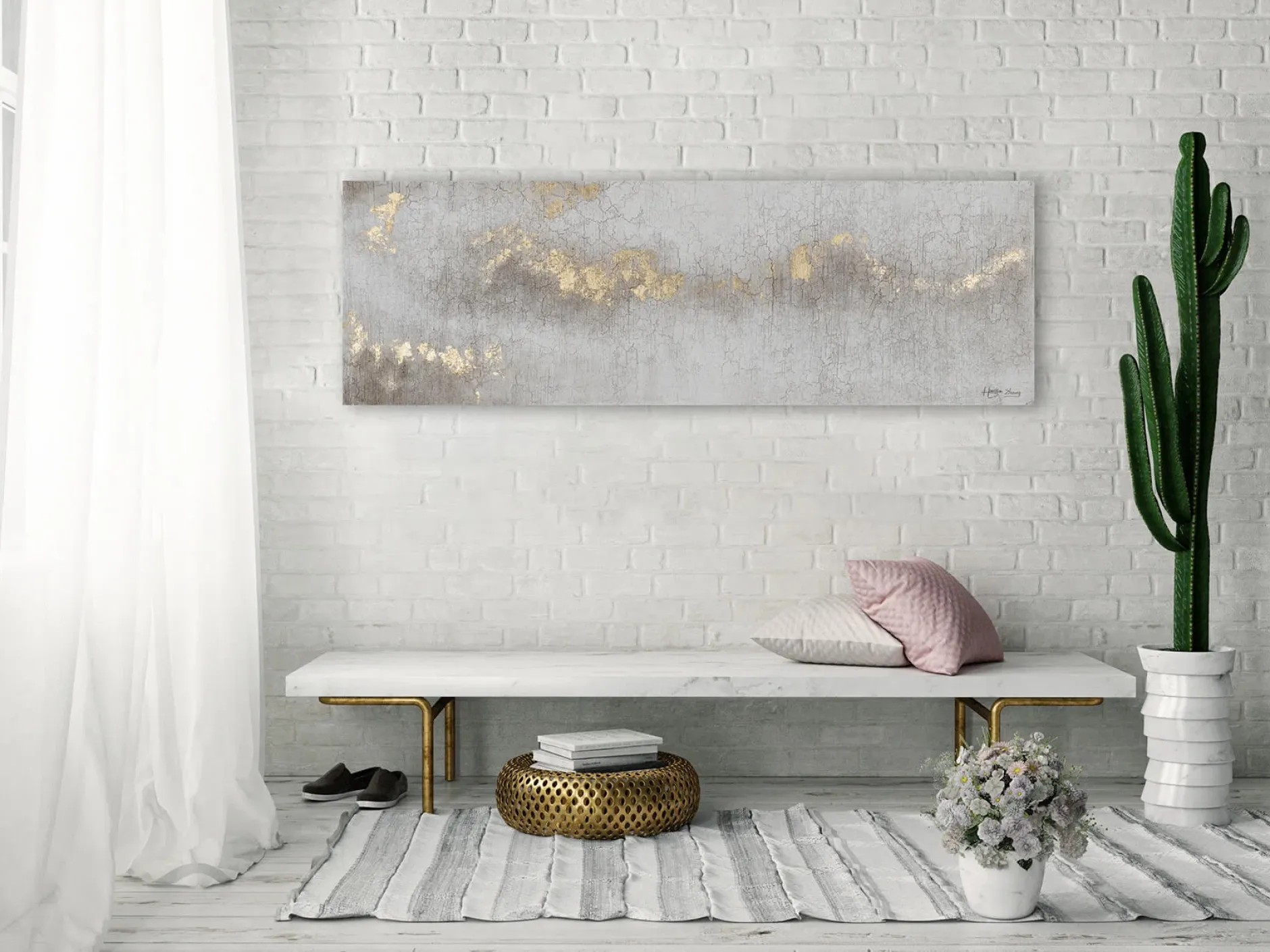 Handgemaltes Gemälde 'Riddle of the Fog' 150x50cm | inkl. Echtheitszertifikat
