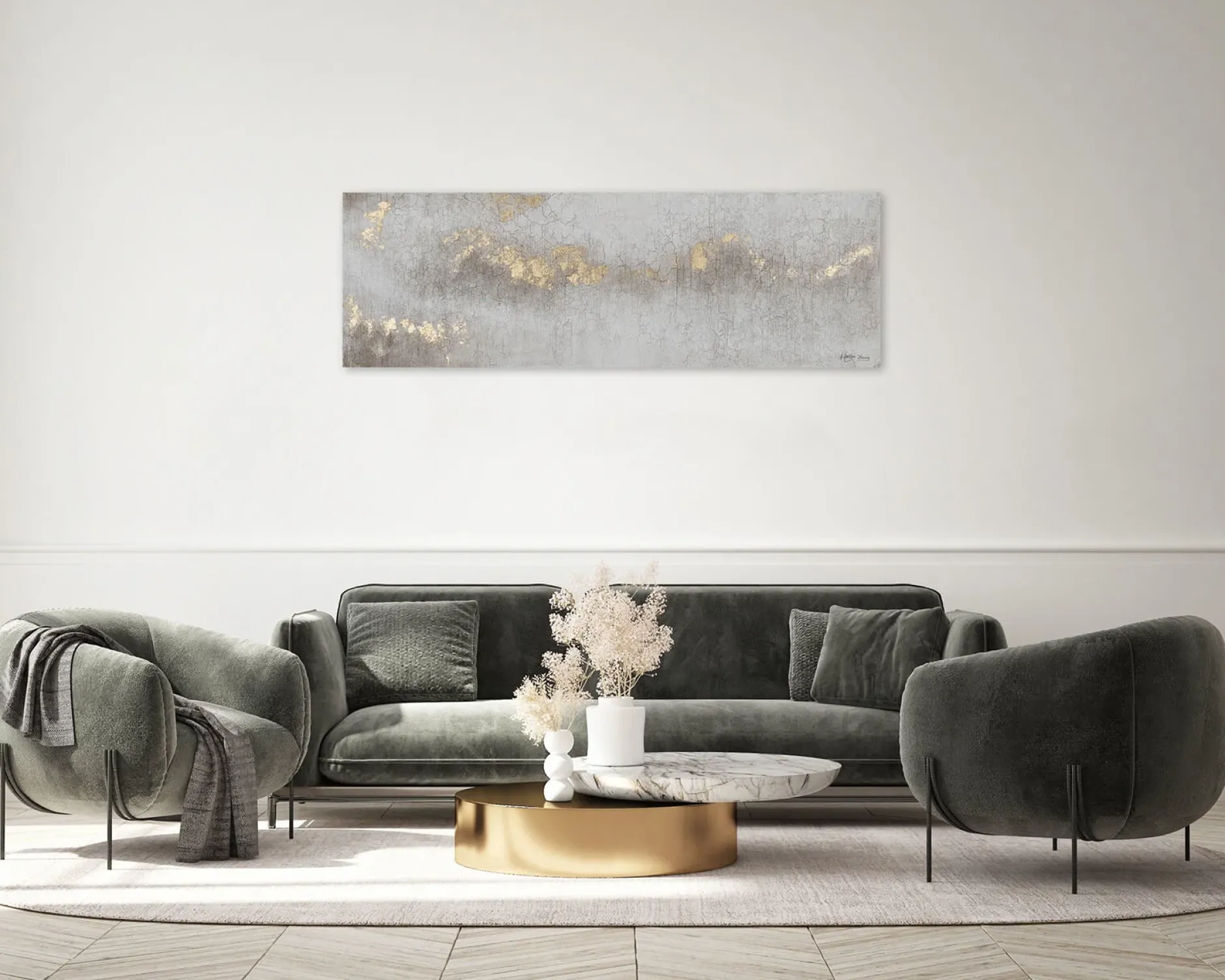 Handgemaltes Gemälde 'Riddle of the Fog' 150x50cm | inkl. Echtheitszertifikat