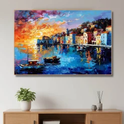 Handgemaltes Gemälde 'Riviera-Sonnenuntergang' | Echtheitszertifikat inklusive