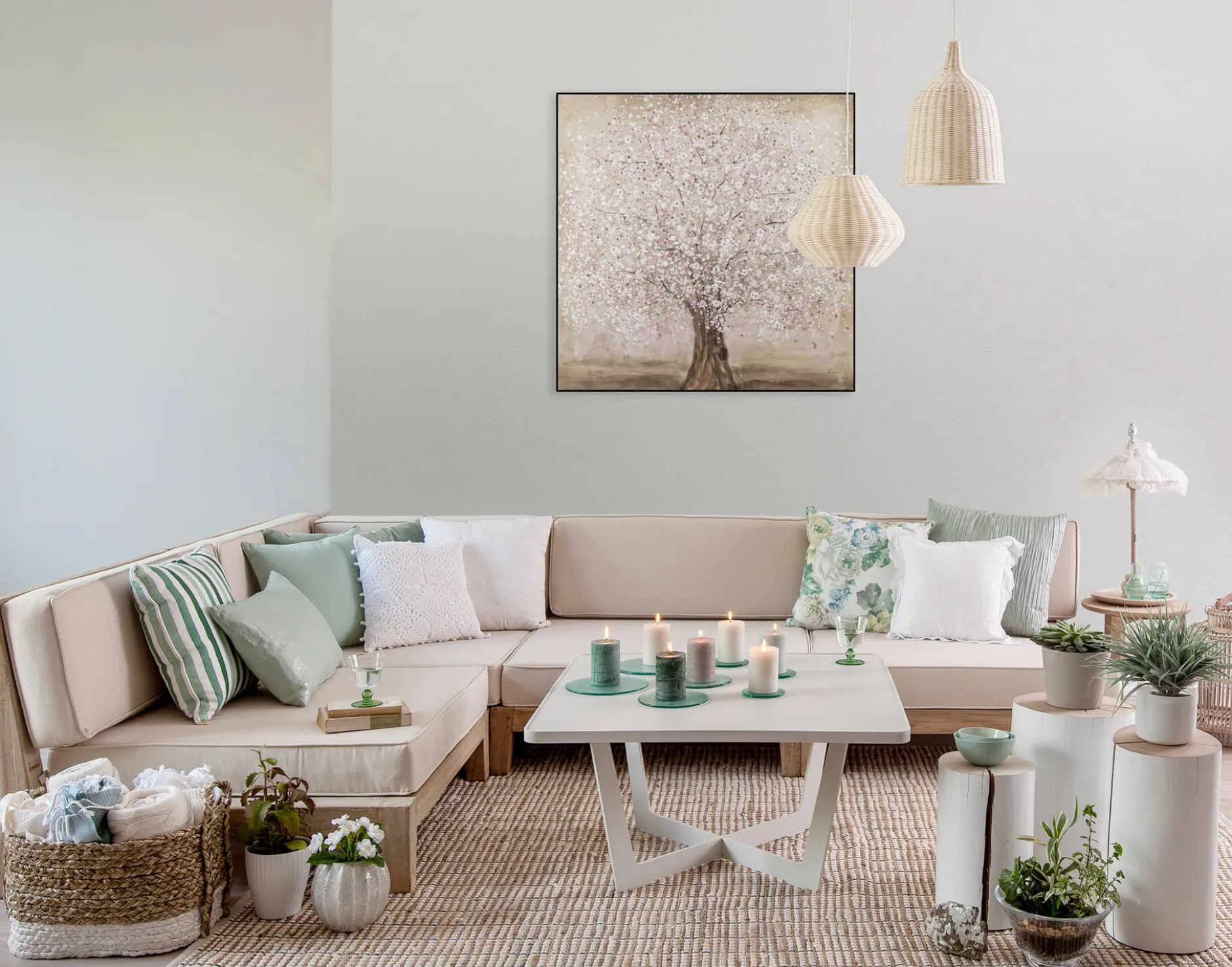 Handgemaltes Gemälde 'Rosa Frühlingstraum' 80x80cm | inkl. Echtheitszertifikat