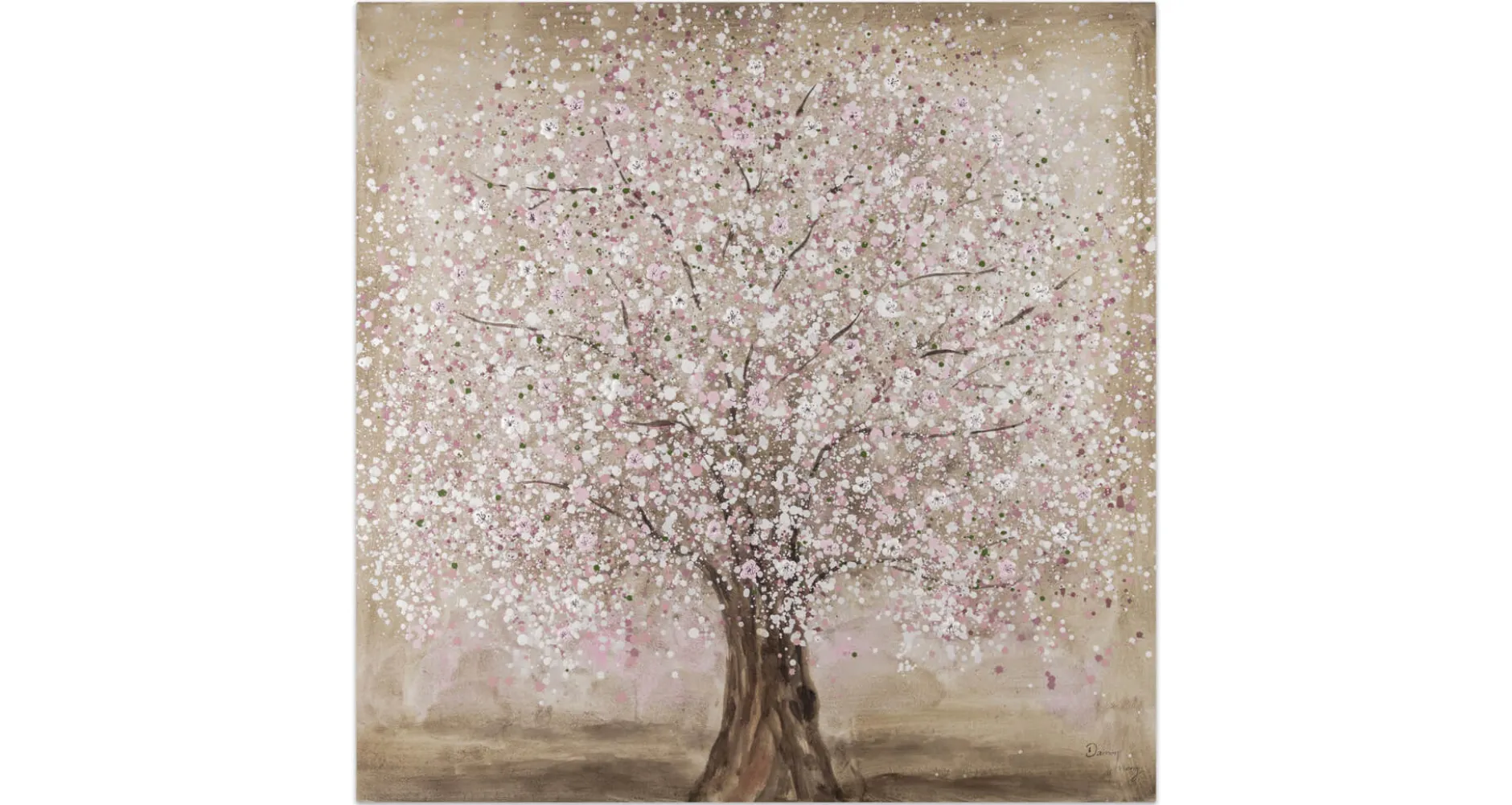 Handgemaltes Gemälde 'Rosa Frühlingstraum' 80x80cm | inkl. Echtheitszertifikat