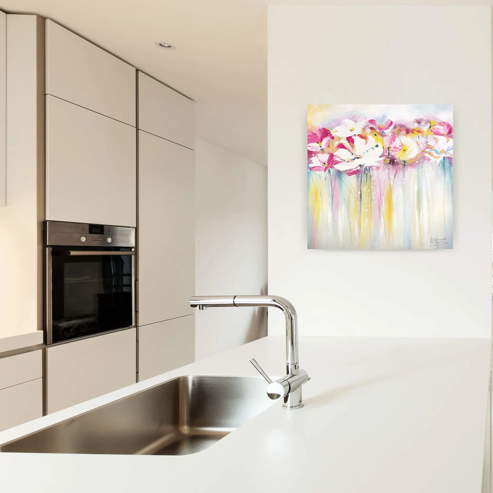 Handgemaltes Gemälde 'Rose Scented Summertime' 80x80cm | inkl. Echtheitszertifikat