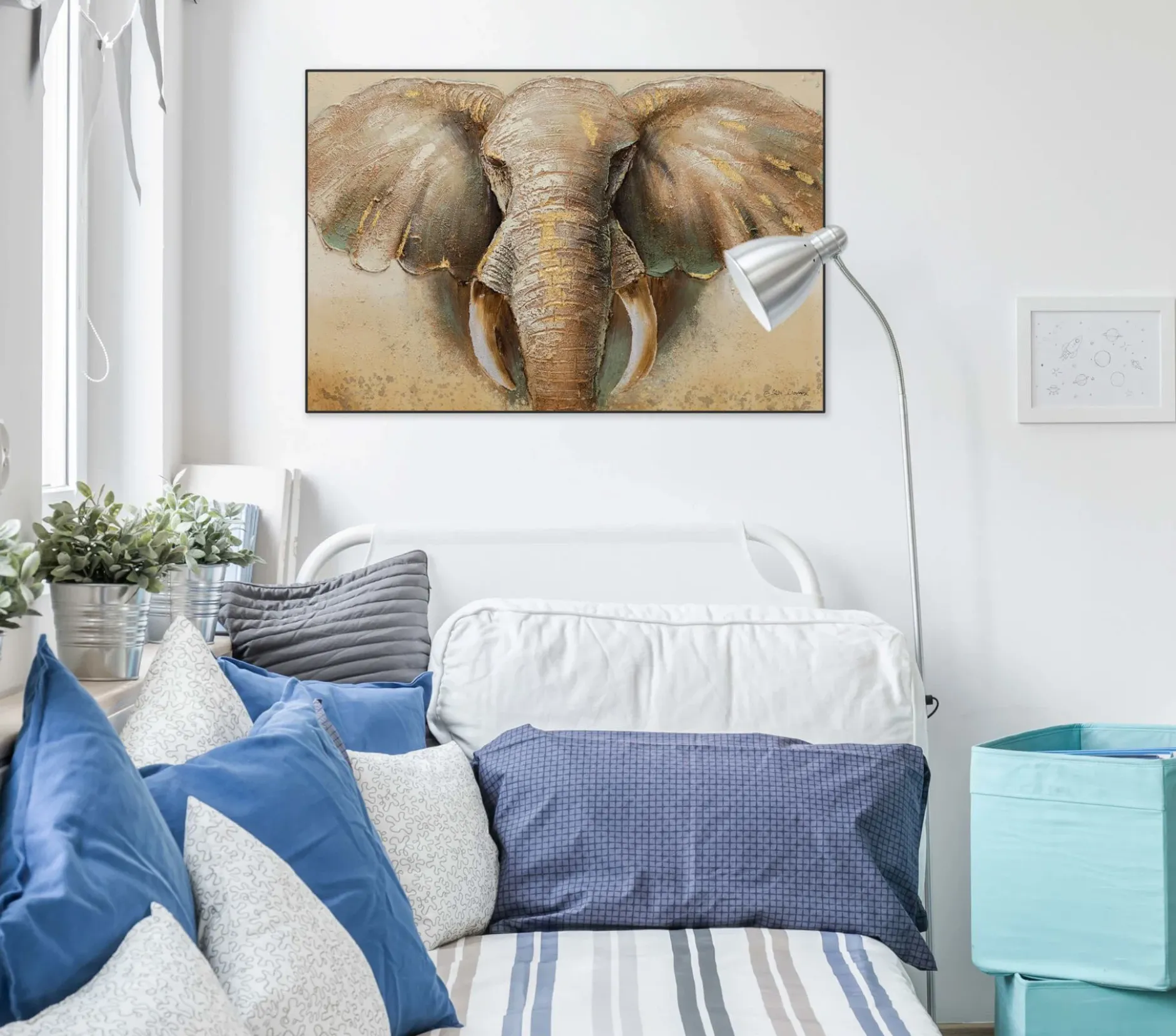 Handgemaltes Gemälde 'Ruhiger Riese' 90x60cm | inkl. Echtheitszertifikat