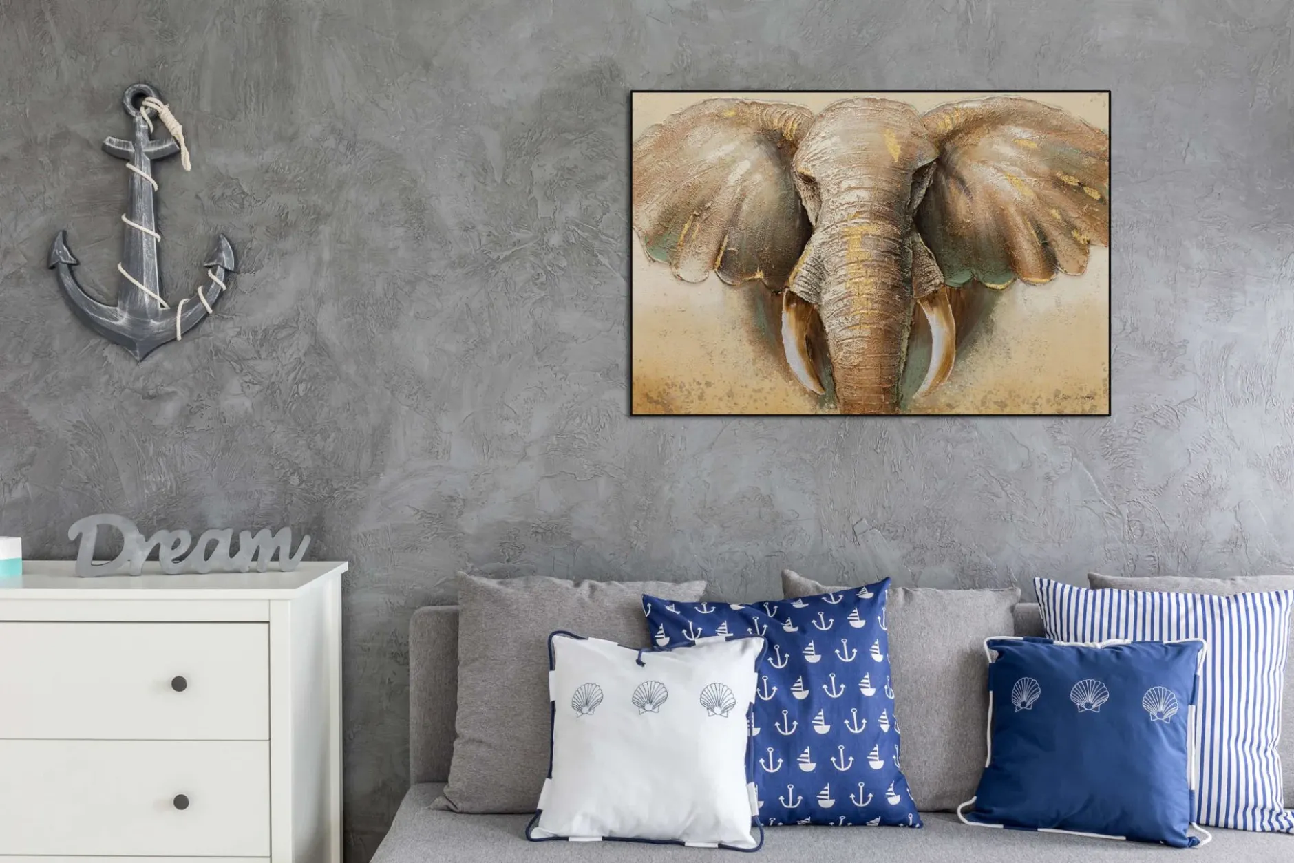 Handgemaltes Gemälde 'Ruhiger Riese' 90x60cm | inkl. Echtheitszertifikat