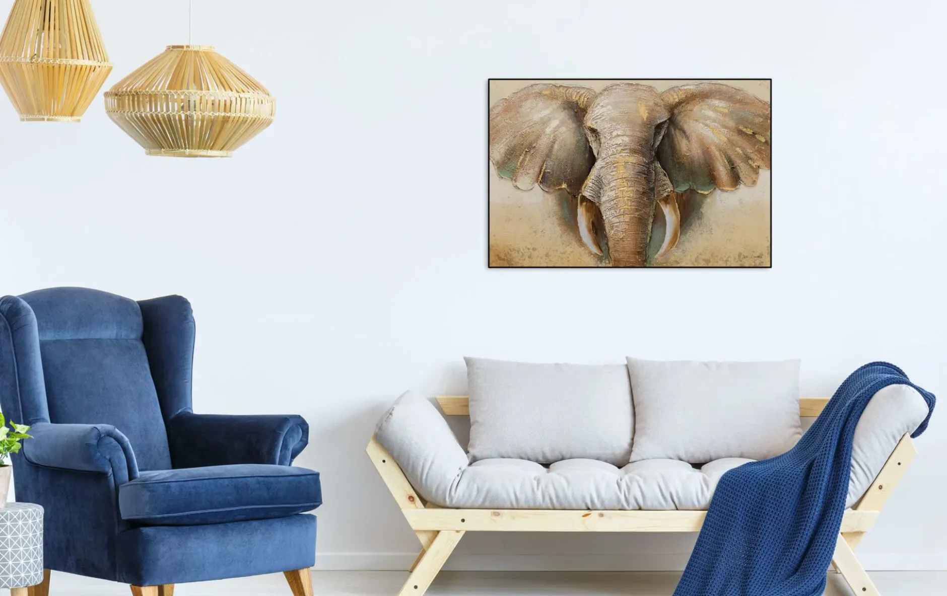 Handgemaltes Gemälde 'Ruhiger Riese' 90x60cm | inkl. Echtheitszertifikat