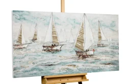 Handgemaltes Gemälde 'Sailboat Racing' 140x70cm | inkl. Echtheitszertifikat