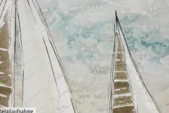 Handgemaltes Gemälde 'Sailboat Racing' 140x70cm | inkl. Echtheitszertifikat
