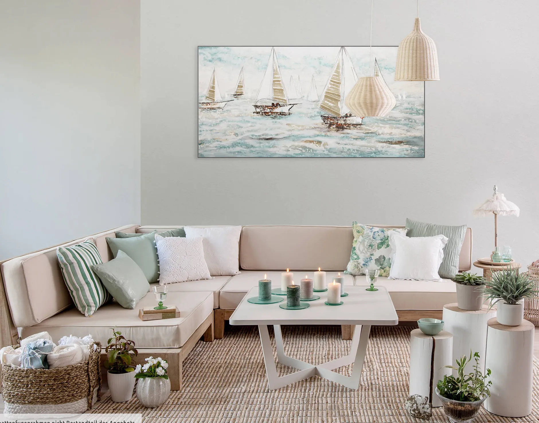 Handgemaltes Gemälde 'Sailboat Racing' 140x70cm | inkl. Echtheitszertifikat