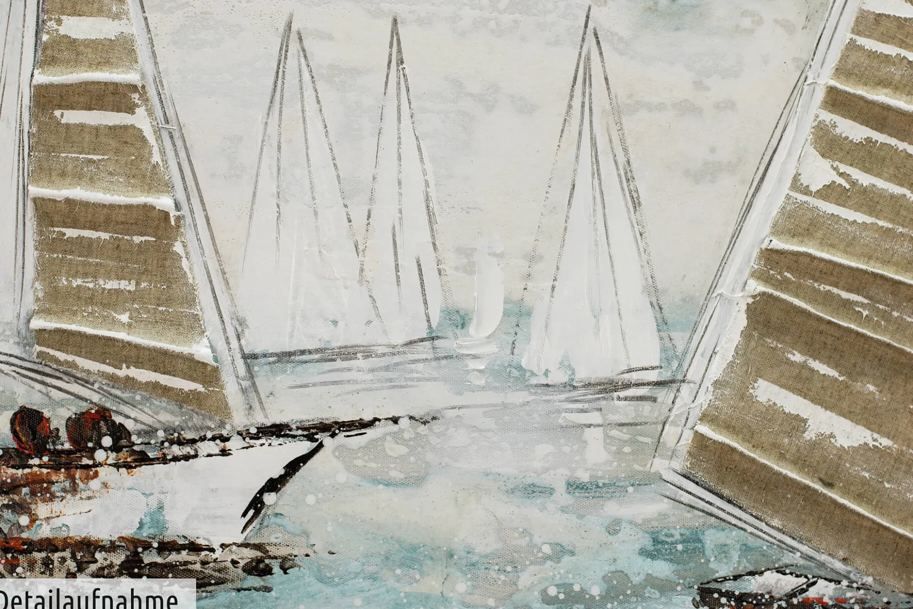 Handgemaltes Gemälde 'Sailboat Racing' 140x70cm | inkl. Echtheitszertifikat