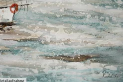 Handgemaltes Gemälde 'Sailboat Racing' 140x70cm | inkl. Echtheitszertifikat