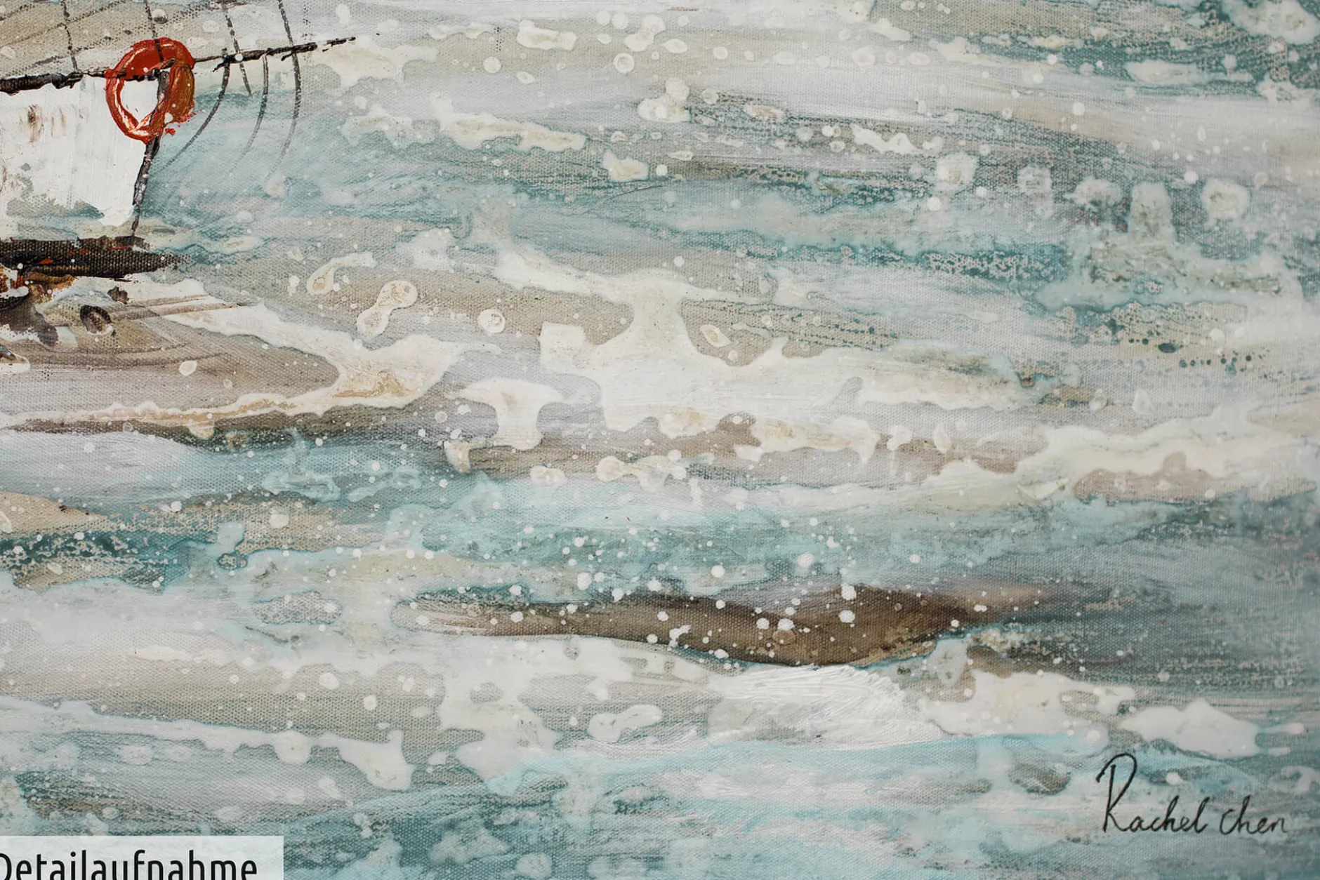 Handgemaltes Gemälde 'Sailboat Racing' 140x70cm | inkl. Echtheitszertifikat