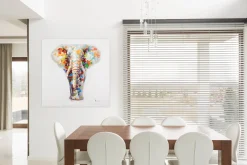 Handgemaltes Gemälde 'Sanftmütiger Elefant' 80x80cm | inkl. Echtheitszertifikat