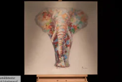 Handgemaltes Gemälde 'Sanftmütiger Elefant' 80x80cm | inkl. Echtheitszertifikat