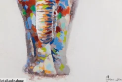 Handgemaltes Gemälde 'Sanftmütiger Elefant' 80x80cm | inkl. Echtheitszertifikat