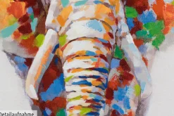 Handgemaltes Gemälde 'Sanftmütiger Elefant' 80x80cm | inkl. Echtheitszertifikat